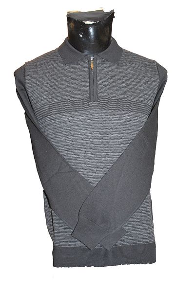 Diandor Men's Classic Polo Zippered Collar Knitwear Sweater