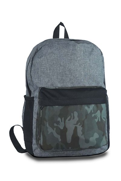 Bagorama Αριστερό Unisex Σχολικό μοτίβο παραλλαγής και καθημερινό σακίδιο πλάτης φορητού υπολογιστή - Γκρι