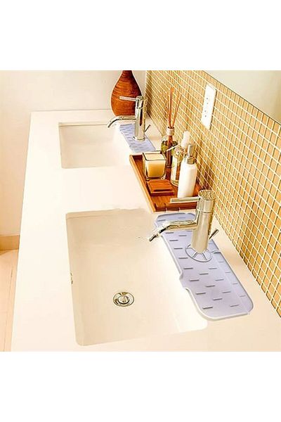 Ethab Ticaret Silicone Flexible Mat Faucet Handle Drip Catcher Rack Kitchen Countertop Splash Guard