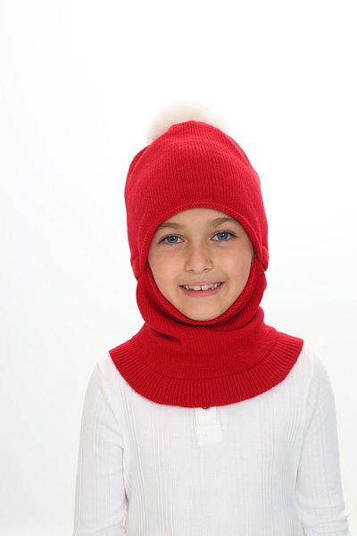 Sevimli 4-10 Years Girl's Beanie Neck Collar Snow Mask
