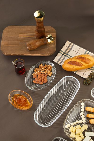 DORRY HOME 9 Piece Glass Stella Series Breakfast Set - Fish Back