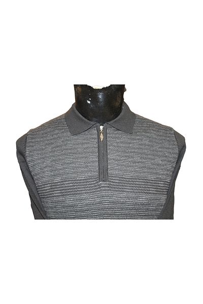 Diandor Men's Classic Polo Zippered Collar Knitwear Sweater