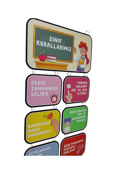 heptex Wooden Classroom Rules Board