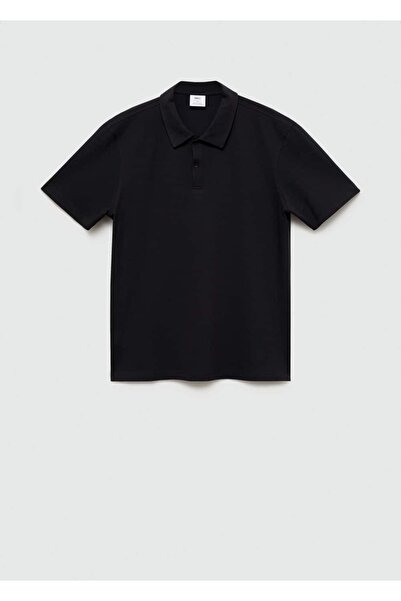 MANGO Man Dar kesim pamuklu pike dokulu polo gömlek
