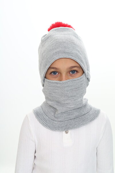 Sevimli 4-10 Years Girl's Beanie Neck Collar Snow Mask
