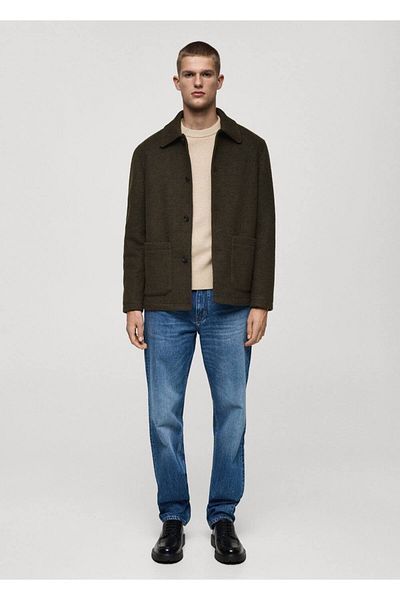 MANGO Man Woolen Boucle Jacket with Pockets