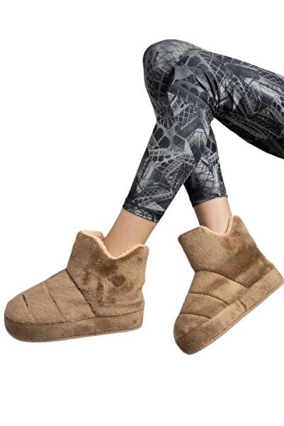 Liger Kadın Panduf Ev Ayakkabısı Ev Botu Kalın Hafif Taban KAHVERENGİ