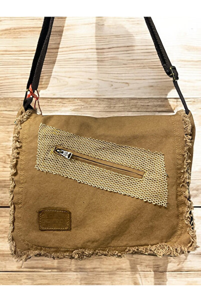 Old Cotton Vintage Salaş Orta Boy Unisex Günlük Çapraz Postacı Tablet Çantası...