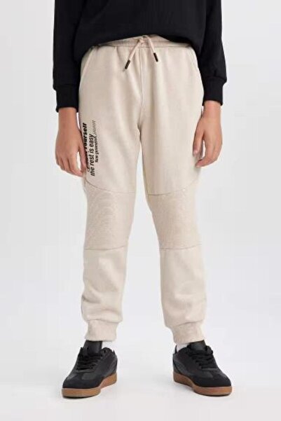 DeFacto Erkek Slim Fit Jogger Eşofman Altı Taş