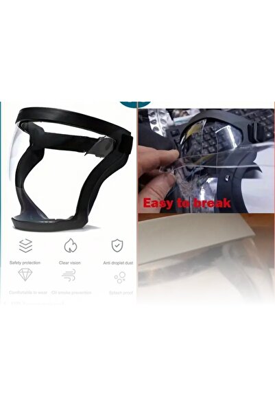 Marmara Unisex Şeffaf Tam Yüz Koruyucu Kalkan Kullanımlık Mutfak Sıçrama Koruma Maskesi Anti-sis Rüzgar