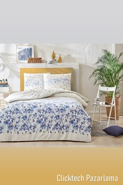 Taç Caroline Çiçek Temalı Tek Kişilik Nevresim Takımı Yorgan Yastık