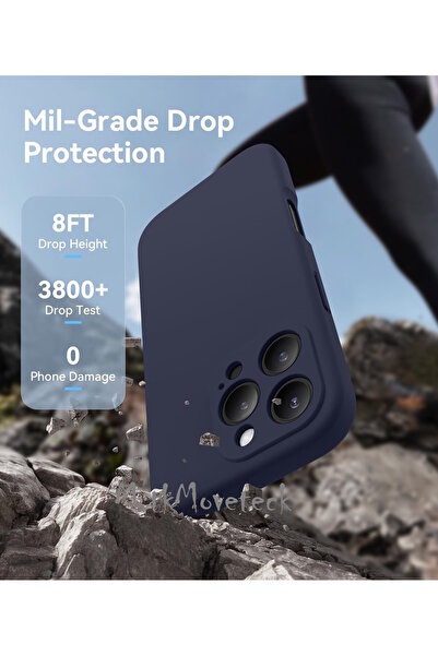 m.tk moveteck İphone 16 Pro Max Kılıf Kamera Korumalı Yumuşak Renkli Silikon + 9H Ekran Koruyucu Cam 2in1 Set