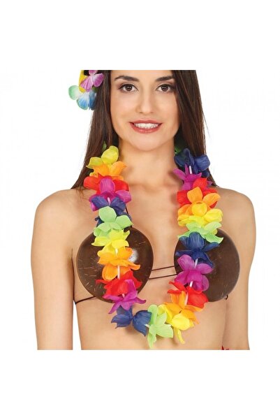 Go İthalat Coroană colorată hawaiană pentru gât, colier pentru petrecere hawa...