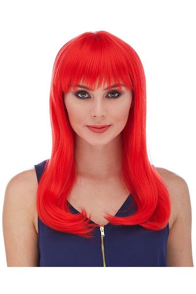 Mu Art Red Color Long Straight Party Wig (5175)