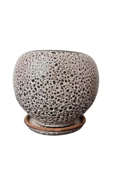 BİTKİ TASARIMI Krem Kahve Şekilli Artistik Çift Sırlı İç Ve Dış Mekan Kullanı...