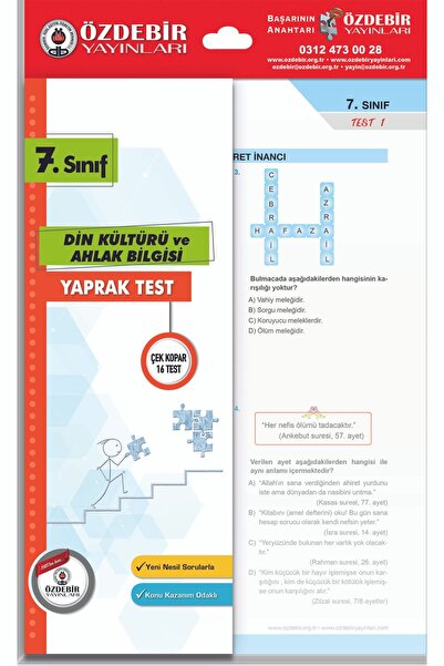 Özde Bir Yayınları Özdebir Yayınları 7.sınıf Din Kültürü Yaprak Test