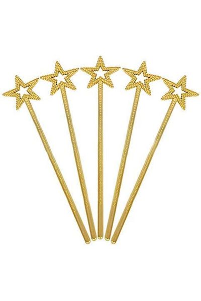 Ethab Ticaret Gold Color Star Fairy Wand Fairy Wand 34 cm 1 Piece (4457)