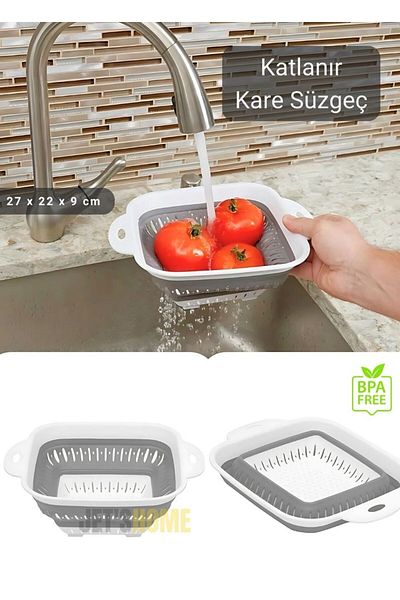 Jet's Home Bpa Free Square Strainer - Pasta and Vegetable Strainer, 27X22X9 cm