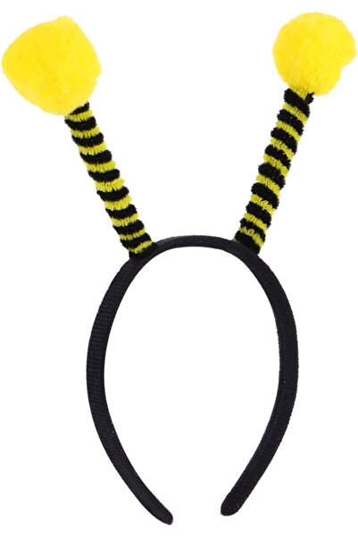 Go İthalat Mega Bee Crown with Yellow Pompoms for Performances Bee Maya Crown...