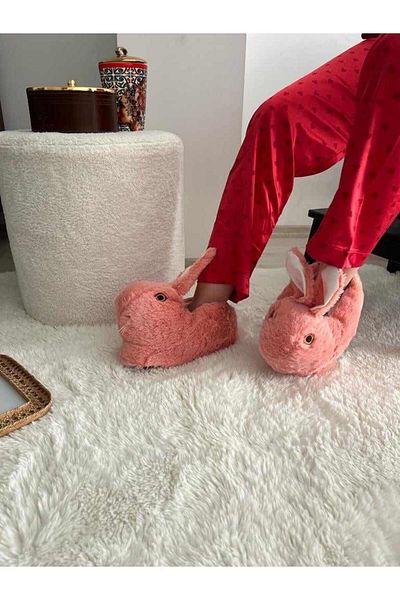 Behtah Kundura Papuci de pluș cu figuri de iepure Pantofi de casă Pantofi de casă Cizme de casă Piciorul menține căldura