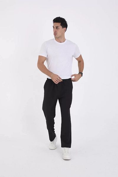 REKA MODA Παντελόνι Φούτερ Winter Dumbbell Basic - Μαύρο