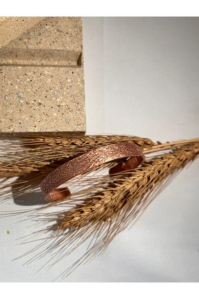 Sevilgülgünfinecrafts Pure Copper Crushed Bracelet - Notated and Non-Tarnish