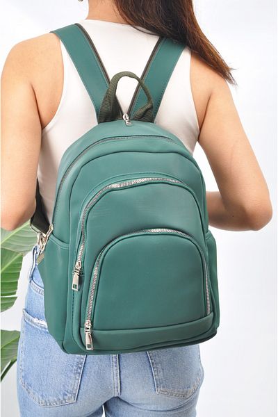 Uniquerrs Rucsac unisex impermeabil din piele artificială din satin pentru utilizare zilnică