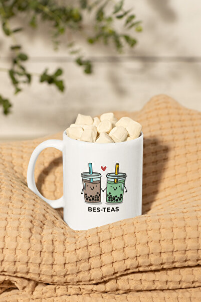 Satranç Medya كوب مطبوع عليه شاي الفقاعات من Besties Bes-teas