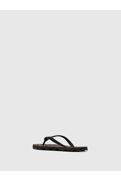 Asportuguesas Beach Flip-Flops Turtle Black & Black Strap Slippers
