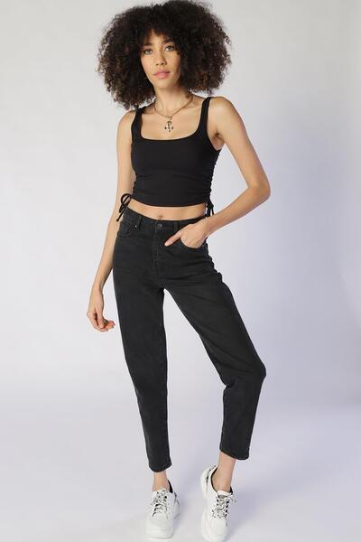 Markano Γυναικείο παντελόνι Mom Fit ψηλόμεσο Sandy 9132-07 ΜΑΥΡΟ