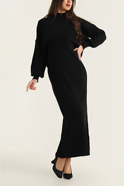 Butik Şenel Knitwear Crop Top and Dress Set