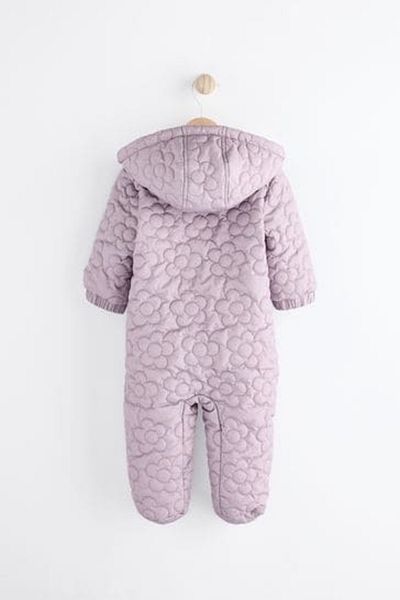 Next Baby Short Sleeve Lilac Floral Pattern - Fully Fleece Astrowear
