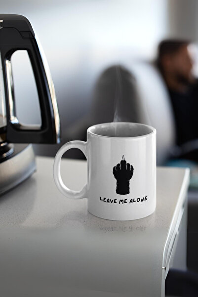 Satranç Medya Cat Paw Printed Mug - Leave Me Alone