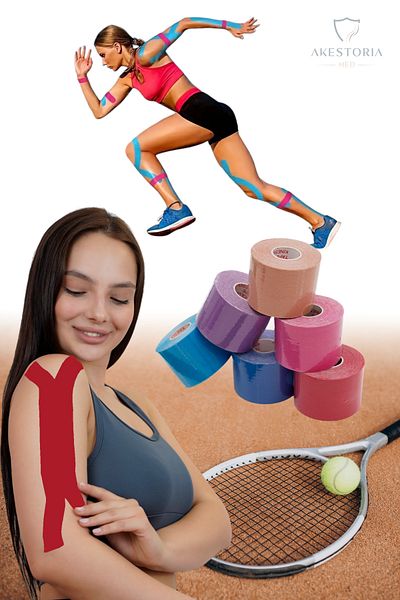 Akestoria Med Kinezyo Red Athlete Tape - 5m X 5cm, Pain Model Kt-006