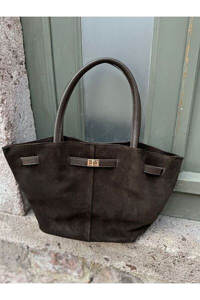 SELVİ Women's New Season Suede Drawstring Lining Detailed Strap Hand and Shoulder Bag
