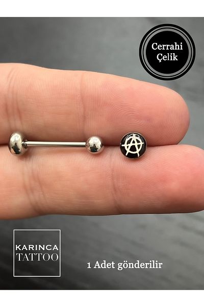 Karınca Piercing Anarchy Punk Rock Tongue Piercing (Surgical Steel)
