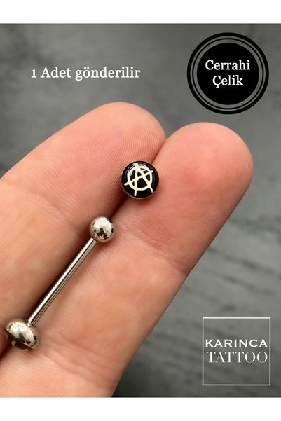 Karınca Piercing Anarchy Punk Rock Dil Piercing (cerrahi çelik)