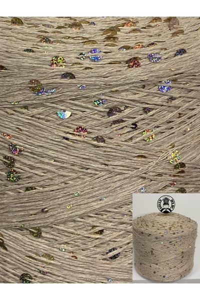 göçer 100% Βαμβάκι 3mm 6mm Μπεζ Μεγάλη Μπεζ Παγιέτα Visual 200 γρ.