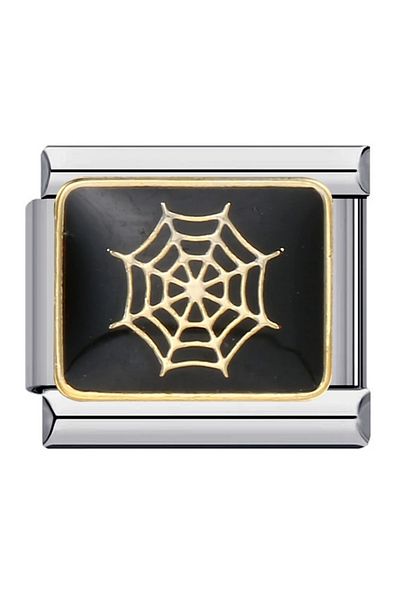 RoseCo00 Italian Steel Charm Spider Web Bracelet Charm