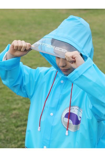 faial Children's Raincoat Waterproof Bag Protected Children's Raincoat Hooded Windbreaker