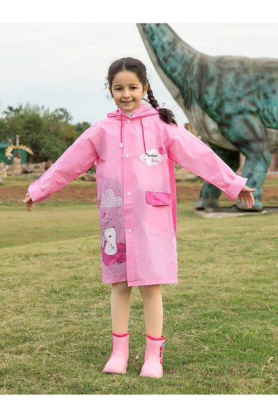 faial Children's Raincoat Waterproof Bag Protected Children's Raincoat Hooded Windbreaker