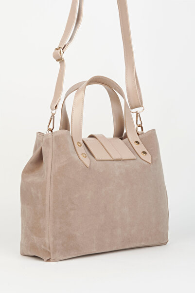 Vivaq Γυναικεία τσάντα χειρός και τσάντα ώμου με κούμπωμα με καλυμμένο καλυμμένο μεσαίου μεγέθους Mink Suede Puppy