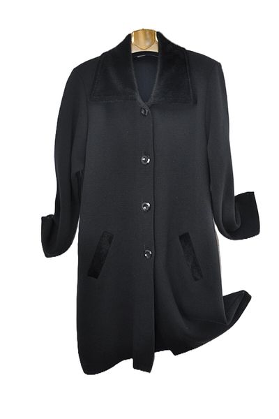 elma abone Large Size Fur Collar Buttoned Cardigan Coat