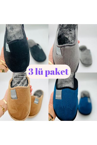 Lurji 3 Πακέτα Unisex Παντόφλες Κλειστή Μπροστινή Χειμερινή Ελαφριά Παντόφλες Guest Dowry Groom Παντόφλες Ηχομονωτική σόλα