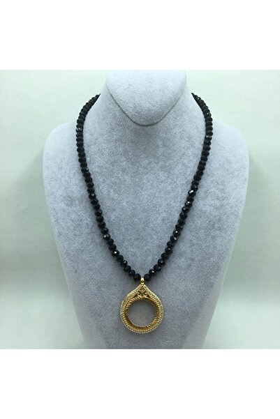 Tralles Takı قلادة كريستال بإطار قطرة مناسبة لارتداء نصف ذهبي