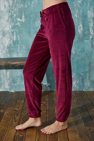 VERA LİFE French Velvet Pajamas for Women - Soft Ankle Cuff, Elastic Pockets, Joger Tracksuit Single Bottom