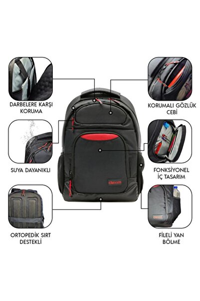 Dexim حقيبة ظهر للكمبيوتر المحمول data-u703 Premium مقاس 17 بوصة - DXBP40