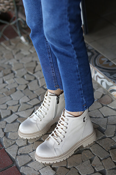 EREN SHOES BAG ( ASTARA ) Натуральна шкіра Регульовані шнурки Деталізована блискавка Внутрішня частина ортопедична Черевики до щиколотки