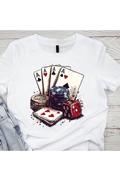 Texclusive Tricou Poker Gamble Casino Square ca tricou negru unisex imprimat