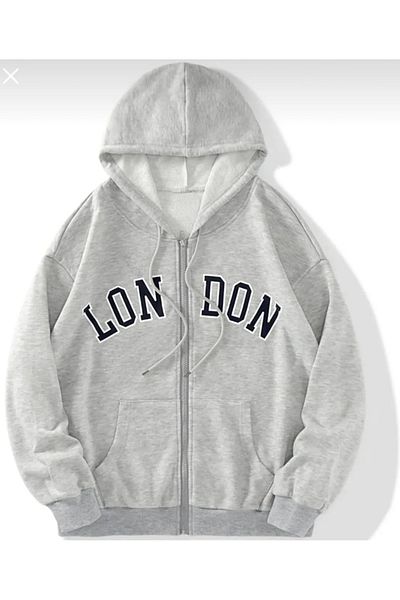 Gutsy Unisex Hooded Zippered Cardigan Women's / Men's Oversize London Printed